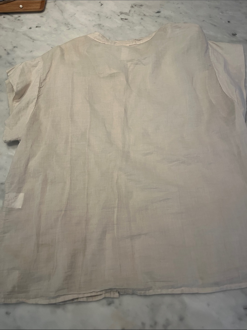 Hipsea Soft Cream Button-Front Ruffle Blouse - Picture 3 of 4